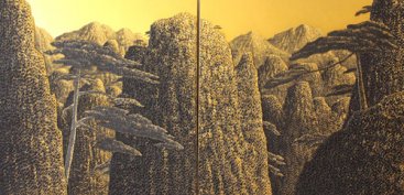 Grand-Mountain-and-Tree-Top,-Saenkom-Chansrinual,-240&#215;120-cm,-solid-acrylic-on-canvas,-2013[ARTWeMe-Ipoh]