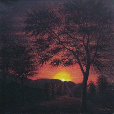 The-Season-of-Love&#8212;BEAUTIFUL-SUNSET,-Narate-Kathong,-100-x-100-cm,oil-_-acrylic-on-canvas,&#8211;2012-[8368]
