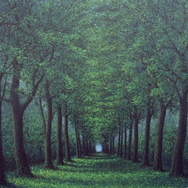 The-Season-of-Love&#8212;ROMANCE-PARK-IN-SUMMER-MORNING-I,-Narate-Kathong,-150-x-150-cm,-oil-_-acrylic-on-canvas,-2011-[8360]