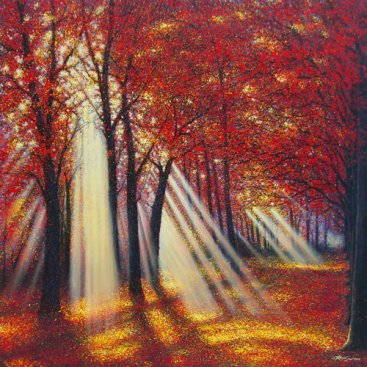 [Masterpiece-Collection]-The-Season-of-Love&#8212;AUTUMN-RAY&#8212;Narate-Kathong&#8212;200-x-200-cm,-oil-_-acrylic-on-canvas,-2010-[8358]